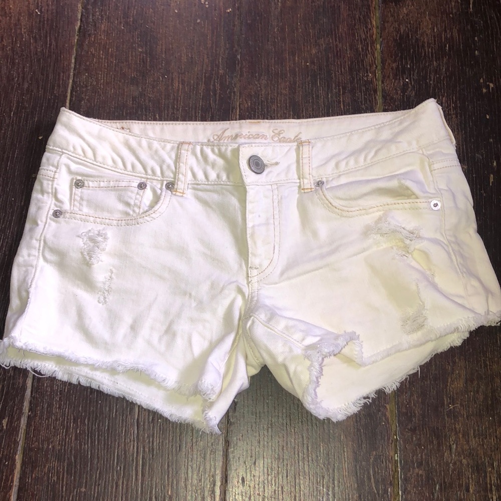 American Eagle White Jean Shorts